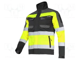 LAHTI PRO Blouson de travail slim-fit noir/jaune XL version d'alerte