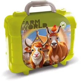 Multiprint Travel Set 42924 - Mallette de Voyage avec 5 Tampons La Ferme, 10 Crayons de Couleur et Livret de Coloriage - Jeu Créatif Enfant à Partir de 3 Ans