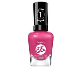 Sally Hansen - Vernis Gel Miracle #350 Work Hard Play Pink 15 ml - Vernis à ongles couleur rose sans lampe UV, manucure longue tenue jusqu'à 14 jours