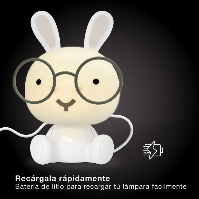 GSC Evolution Veilleuse LED Enfantine Lapin RGB avec Batterie Rechargeable Blanc