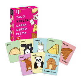 Ludilo - Jeu de cartes Taco, Vuelta, Cabra, Queso, Pizza - Version espagnole - Avec 64 cartes et règles