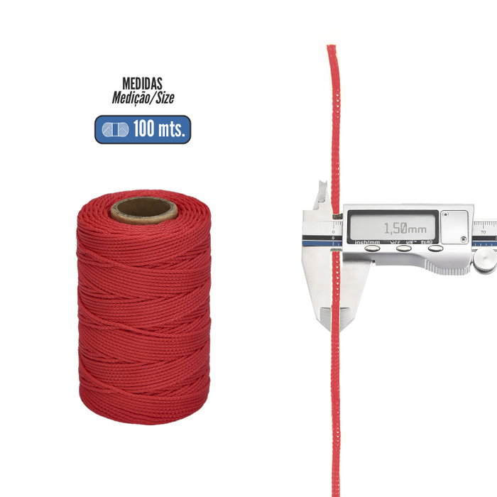 WOLFPACK LINEA PROFESIONAL Corde tressée polypropylène rouge (bobine 100 mètres) WOLFPACK LINEA PROFESIONAL Corde tressée polypropylène rouge (bobine 100 mètres)