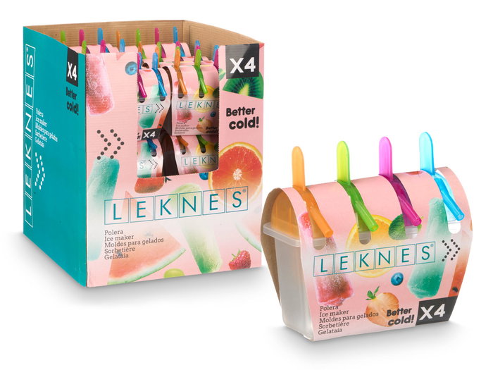 LEKNES Set de 4 boîtes de rangement en plastique assorties