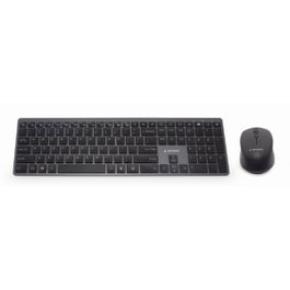Gembird Ensemble Clavier et Souris Sans Fil avec Rétroéclairage Kbs-eclipse-m500-es