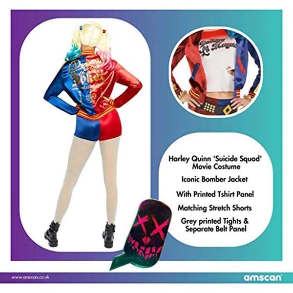 Liragram - WB Harley Quinn Suicide Squad - Costume Adulte Multicolor - Taille XL 42/44