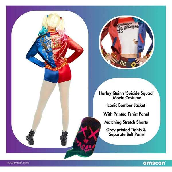 Liragram - WB Harley Quinn Suicide Squad - Costume Adulte Multicolor - Taille XL 42/44