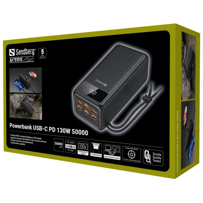 Sandberg Powerbank USB-C PD 130W 50000 Sandberg Powerbank USB-C PD 130W 50000