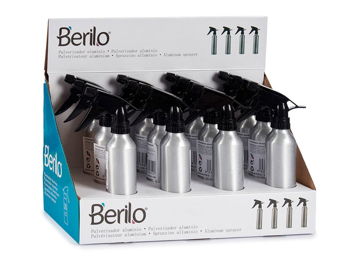 Berilo Bouteille pulvérisateur aluminium argent 300 ml