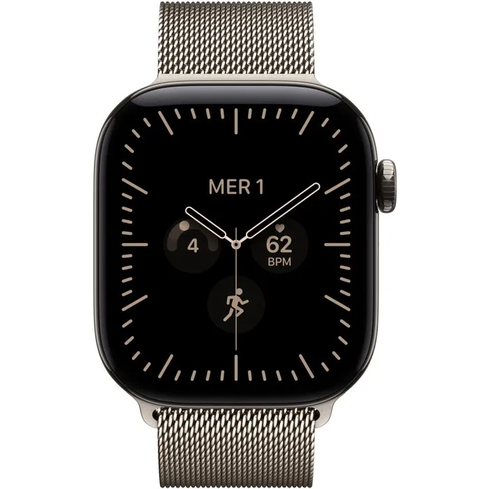 Apple Watch Series 12 GPS + Cellular - 42mm - Boîtier Natural Titanium - Bracelet Natural Milanese Loop Apple Watch Series 12 GPS + Cellular - 42mm - Boîtier Natural Titanium - Bracelet Natural Milanese Loop