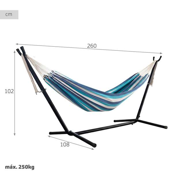 Color Baby Hamac de Camping Aktive avec Structure Métallique