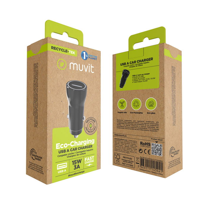 Chargeur de voiture Muvit Noir 12 W