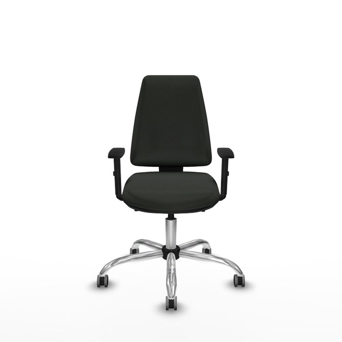 PIQUERAS Y CRESPO Chaise Elche Asynchrone Tissu Noir Structure chromée Accoudoir 1D