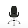 PIQUERAS Y CRESPO Chaise Elche Asynchrone Tissu Noir Structure chromée Accoudoir 1D