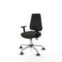 PIQUERAS Y CRESPO Chaise Elche Asynchrone Tissu Noir Structure chromée Accoudoir 1D