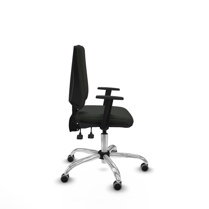 PIQUERAS Y CRESPO Chaise Elche Asynchrone Tissu Noir Structure chromée Accoudoir 1D
