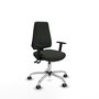 PIQUERAS Y CRESPO Chaise Elche Asynchrone Tissu Noir Structure chromée Accoudoir 1D