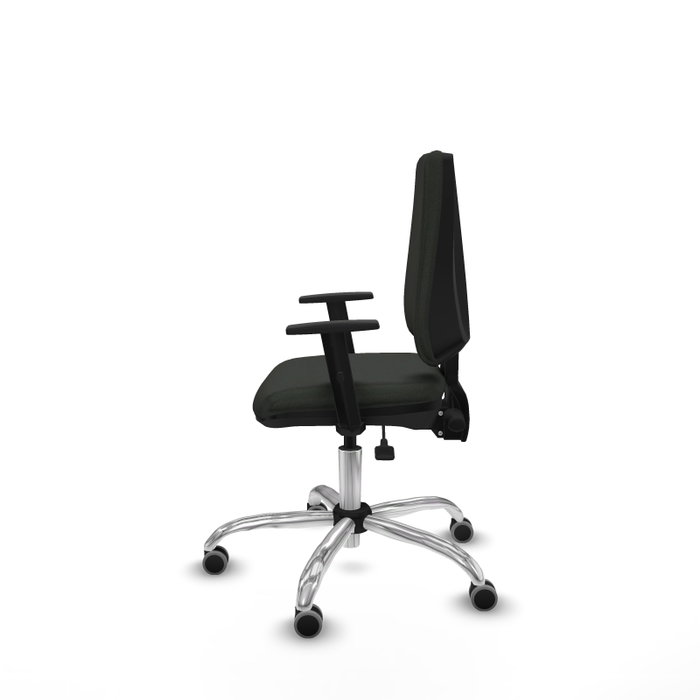 PIQUERAS Y CRESPO Chaise Elche Asynchrone Tissu Noir Structure chromée Accoudoir 1D