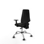PIQUERAS Y CRESPO Chaise Elche Asynchrone Tissu Noir Structure chromée Accoudoir 1D
