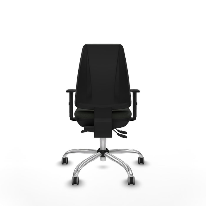 PIQUERAS Y CRESPO Chaise Elche Asynchrone Tissu Noir Structure chromée Accoudoir 1D