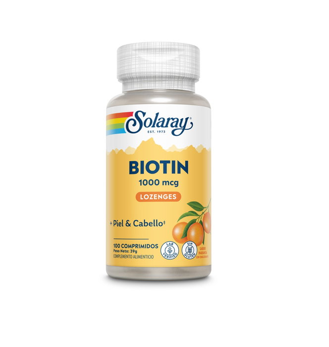 SOLARAY Biotin 1000 mcg, 100 comprimés sublinguaux SOLARAY Biotin 1000 mcg, 100 comprimés sublinguaux