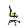 Chaise Alocén Synchro 3 positions tissu Vert pistache Maille Noir Base pyramidale noire Accoudoir 1D Sans appui-tête Roulettes 65mm pour moquette
