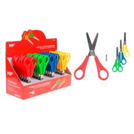 MP Ciseaux scolaires avec lames inox et règle, 13 cm