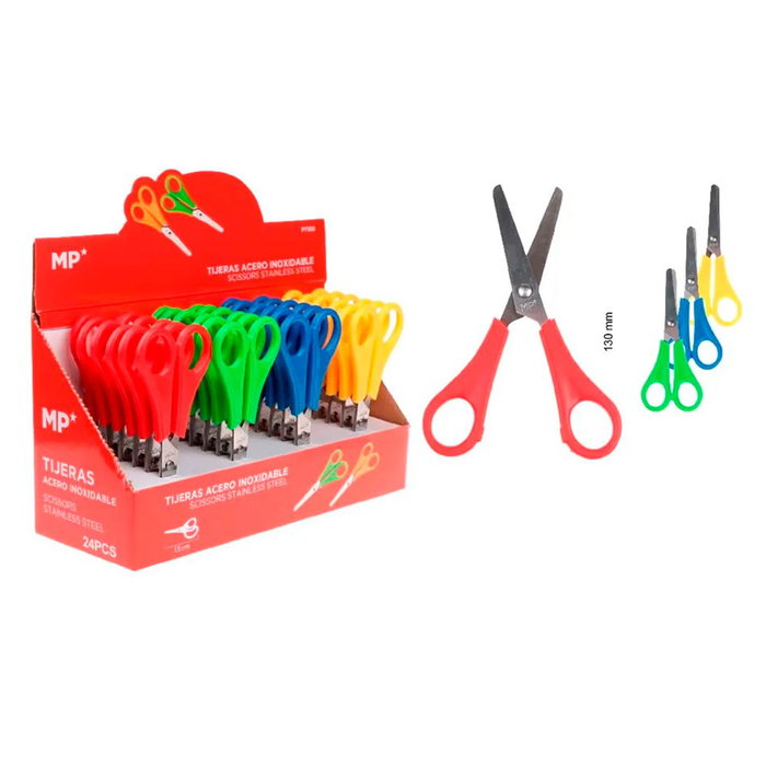 MP Ciseaux scolaires avec lames inox et règle, 13 cm MP Ciseaux scolaires avec lames inox et règle, 13 cm