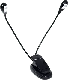 QUIKLOK Lampe Atril Dual Flex avec Pince - 4 LEDS, Alimentation USB ou Piles, Extérieur Noir