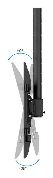 Tooq LPCE1175TSLI-XL-B Support Plafond TV VESA 32-75 Pouces Noir Inclinable Rotation