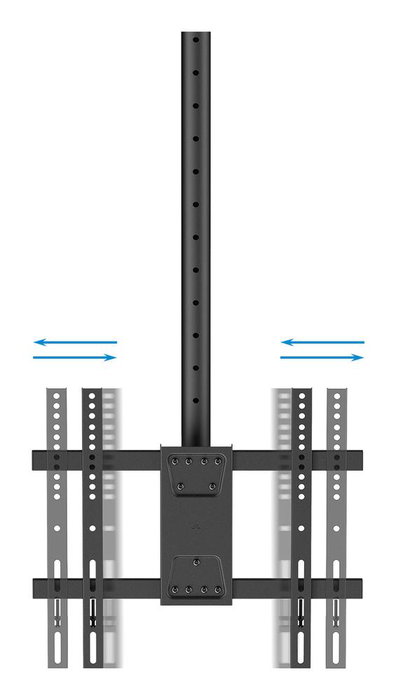 Tooq LPCE1175TSLI-XL-B Support Plafond TV VESA 32-75 Pouces Noir Inclinable Rotation