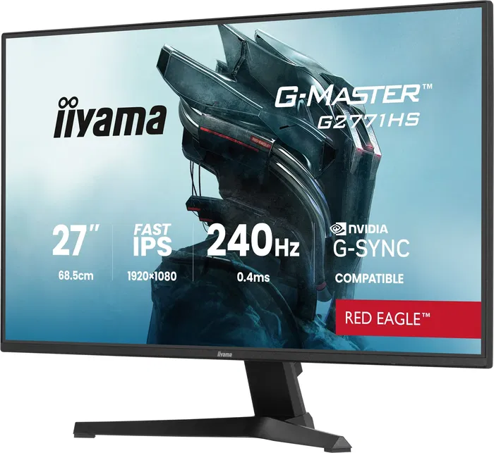 Iiyama G-Master Red Eagle G2771HS-B1 - Écran PC Gamer 27" FHD (1920x1080) Fast IPS 240Hz 0.4ms, G-SYNC Compatible, HDMI, DisplayPort