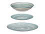 Vessia Vajilla 12 pièces Rayures Bleu Service de table 28x28x17 cm Porcelaine (Set de 2)