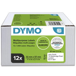 Dymo Étiquettes multiusage blanches 32 x 57 mm (12 x 1000 unités)