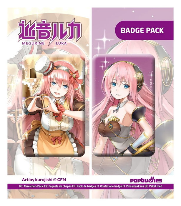 POPbuddies Vocaloid pack 2 badges Megurine Luka (Art by kurojish) de la série Character Vocal Series POPbuddies Vocaloid pack 2 badges Megurine Luka (Art by kurojish) de la série Character Vocal Series