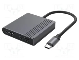 GEMBIRD Adaptateur USB C vers DisplayPort et HDMI, 0,18m