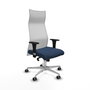 Piqueras y Crespo Chaise de Bureau Albacete XL Bleu marine et Blanc