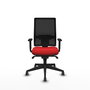 PIQUERAS Y CRESPO Chaise de bureau Horna, similicuir rouge et maille noire, mécanisme synchrone