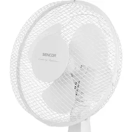 Sencor Ventilateur de Bureau SFE 2310WH, 23 cm, 2 Vitesses, Oscillation 90°, Pales Métalliques, 25 W, 51 dB, Cordon 1.8 m, 220-240 V, Débit d'Air 13.4 m³/min