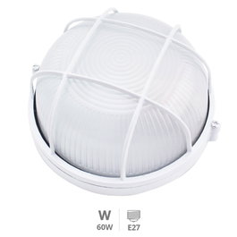 GSC Evolution Applique ronde en aluminium blanc avec grille E27