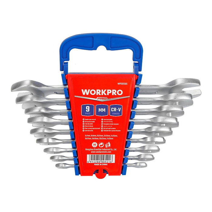 Jeu de clés à double extrémité Workpro 9 Pièces Jeu de clés à double extrémité Workpro 9 Pièces