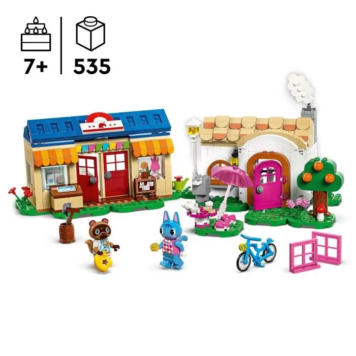 Lego 77050 - Set de Construction Créatif Animal Crossing : Boutique Nook et Maison de Rosie avec 535 Pièces et 2 Minifigurines
