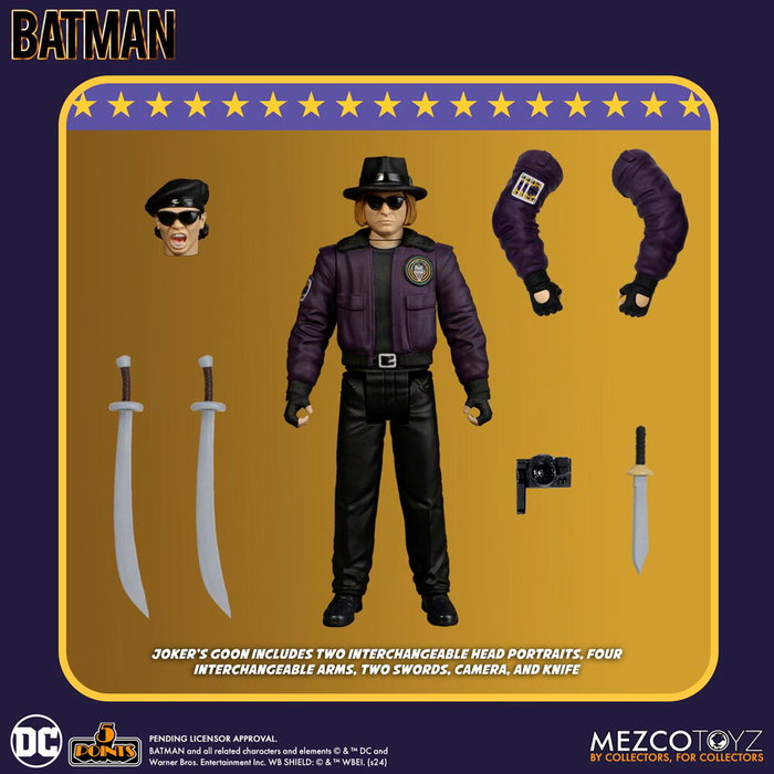 MEZCO TOYZ Figurine articulée Joker Goon Batman 1989 DC Comics avec accessoires - 9,5 cm MEZCO TOYZ Figurine articulée Joker Goon Batman 1989 DC Comics avec accessoires - 9,5 cm