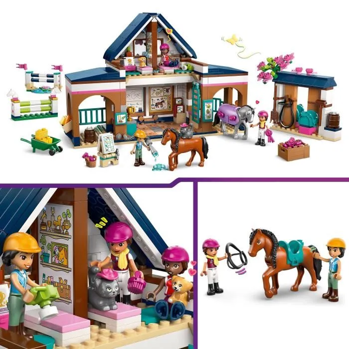 LEGO Friends 42688 L'Écurie et l'École d'Équitation - Jouet de Construction avec Chevaux et Mini-Poupées, Dès 7 Ans
