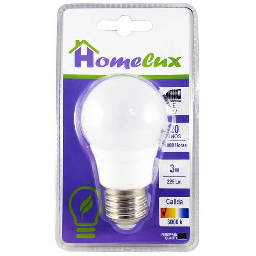 Homelux Ampoule LED Sphérique 3W E27 Lumière Chaude