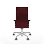Piqueras Y Crespo Fauteuil Albacete, Similicuir Granate, Base Blanche, Accoudoirs 1D