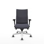 Piqueras Y Crespo Silla Albacete confidente, Gris oscuro, Base blanche, Bras 1D, Roues 65mm