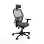 Piqueras y Crespo Chaise de Bureau 3D036G2 avec Appui-tête Gris foncé