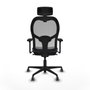 Piqueras y Crespo Chaise de Bureau 3D036G2 avec Appui-tête Gris foncé