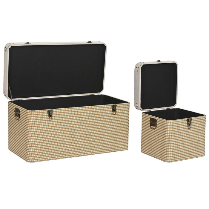 Lot de paniers Home ESPRIT Beige Naturel Polyester Bois Traditionnel 80 x 40 x 44 cm (3 Unités) Lot de paniers Home ESPRIT Beige Naturel Polyester Bois Traditionnel 80 x 40 x 44 cm (3 Unités)