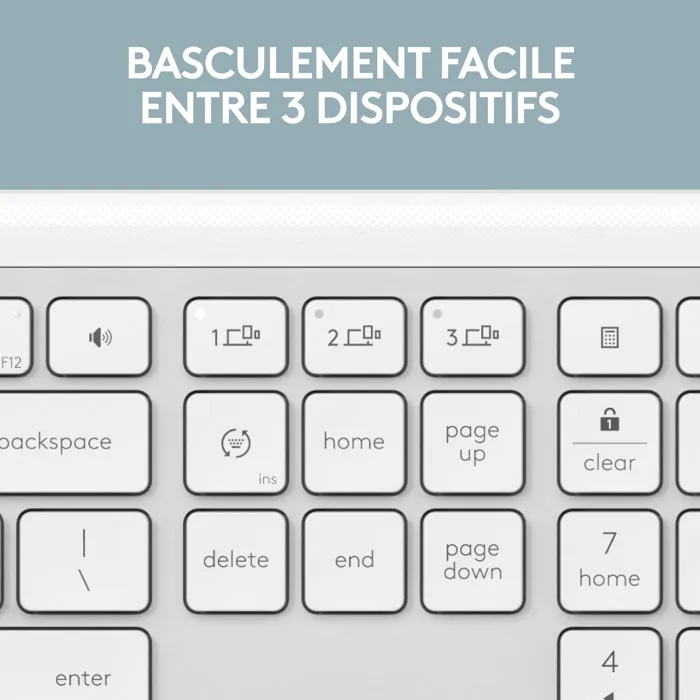 Logitech Signature Slim K950 Clavier sans fil AZERTY Blanc